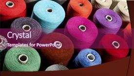  Presentation with thread - Theme featuring fashion industry - closeup of colorful thread background and a violet colored foreground