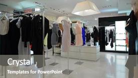  Presentation with clothing - Slides featuring fashion industry - female clothing in shop background and a  colored foreground