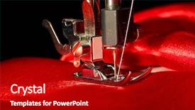  Presentation with sewing machine - Amazing theme having fashion industry - sewing machine with red cloth backdrop and a crimson colored foreground