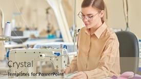  Presentation with apparel industry - PPT theme having fashion-industry-a-shot background and a coral colored foreground