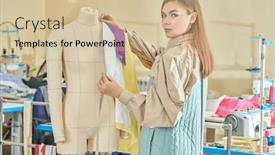  Presentation with design fashion - PPT theme consisting of fashion-industry-a-young-stylish background and a soft green colored foreground