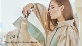  Presentation with design fashion - Slide set with fashion-industry-young-stylish-fashion background and a mint green colored foreground