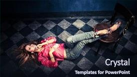  Presentation with fashion show - Colorful slide deck enhanced with fashion jeans - woman in oriental shirt backdrop and a wine colored foreground