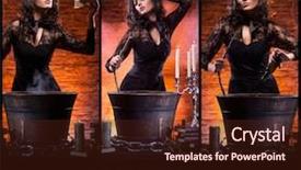  Presentation with witchcraft - Amazing PPT layouts having fashion maganize - beautiful female magician making witchcraft backdrop and a tawny brown colored foreground