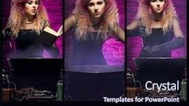  Presentation with witchcraft - PPT layouts having fashion maganize - beautiful female magician making witchcraft background and a wine colored foreground