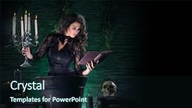  Presentation with witchcraft - PPT layouts enhanced with fashion maganize - beautiful witch making the witchcraft background and a wine colored foreground
