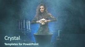  Presentation with witchcraft - Cool new slide deck with fashion maganize - beautiful witch making the witchcraft backdrop and a  colored foreground