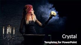  Presentation with witchcraft - PPT theme having fashion maganize - beautiful witch making the witchcraft background and a  colored foreground