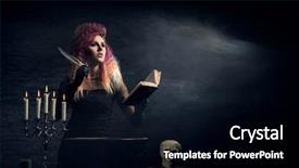  Presentation with witchcraft - Beautiful slides featuring fashion maganize - beautiful witch making the witchcraft backdrop and a  colored foreground