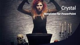  Presentation with witchcraft - Cool new slides with fashion maganize - beautiful witch making the witchcraft backdrop and a  colored foreground