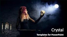  Presentation with witchcraft - Colorful theme enhanced with fashion maganize - beautiful witch making the witchcraft backdrop and a  colored foreground