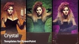  Presentation with witchcraft - PPT theme consisting of fashion maganize - different photos of young background and a tawny brown colored foreground