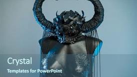  Presentation with ritual - Slide set with fashion maganize - ritual witch black dress background and a ocean colored foreground