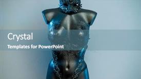  Presentation with dark - Amazing presentation theme having fashion maganize - witch black dress with helmet backdrop and a teal colored foreground