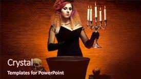  Presentation with witchcraft - Colorful PPT layouts enhanced with fashion maganize - young and beautiful witch indulging backdrop and a  colored foreground