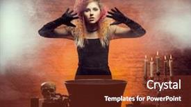  Presentation with witchcraft - Presentation theme enhanced with fashion maganize - young and beautiful witch making background and a  colored foreground
