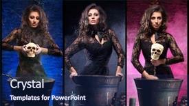  Presentation with witchcraft - PPT layouts having fashion maganize - young sexy and beautiful witch background and a navy blue colored foreground