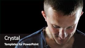  Presentation with black man fashion - Colorful PPT theme enhanced with fashion man face portrait looking backdrop and a dark gray colored foreground