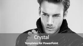  Presentation with beauty - Colorful PPT theme enhanced with fashion man handsome serious beauty backdrop and a gray colored foreground