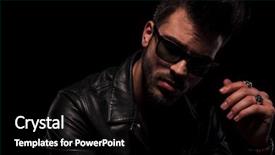  Presentation with black man fashion - Presentation theme featuring fashion man with sunglasses disrupt background and a black colored foreground