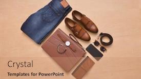  Presentation with fashion accessories - Slide deck with fashion-men-s-clothes background and a coral colored foreground