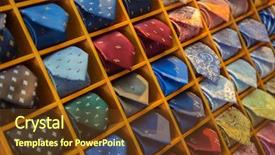  Presentation with visionary men - Slides enhanced with fashion mens wear design - colorful tie collection background and a  colored foreground