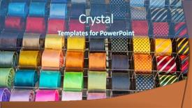  Presentation with tie - PPT theme with fashion mens wear design - colorful tie collection background and a ocean colored foreground