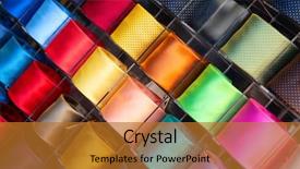  Presentation with tie - Beautiful PPT theme featuring fashion mens wear design - colorful tie collection backdrop and a gold colored foreground