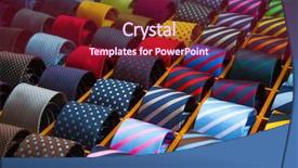  Presentation with colorful history diversity - Colorful slide deck enhanced with fashion mens wear design - colorful tie collection backdrop and a tawny brown colored foreground