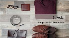  Presentation with clothes - Beautiful slide set featuring fashion mens wear design - set of stylish male clothes backdrop and a light gray colored foreground