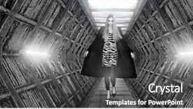  Presentation with makeup fashion model applying lipstick - Presentation design featuring infinity success - shooting star in the black background and a  colored foreground.