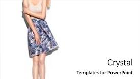  Presentation with girl model - PPT theme enhanced with high-heeled shoes blowing hair background and a white colored foreground