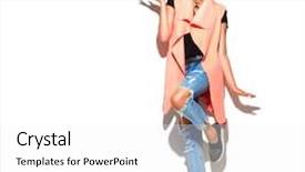  Presentation with girl model - Cool new presentation with fashion model girl full length backdrop and a white colored foreground