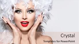  Presentation with fashion accessories - Presentation consisting of fashion model girl portrait creative background and a coral colored foreground