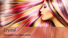  Presentation with fashion - Amazing presentation design having fashion model girl with colorful backdrop and a coral colored foreground