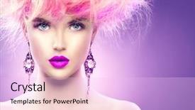  Presentation with hair color - Amazing presentation theme having fashion model girl with pink backdrop and a pink colored foreground
