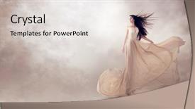  Presentation with satin - Beautiful slide deck featuring fashion model in beautiful luxury backdrop and a sky blue colored foreground