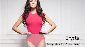  Presentation with pink - Slide set consisting of fashion model in pink swimsuit background and a lemonade colored foreground