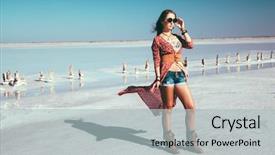  Presentation with bohemian - Slides enhanced with fashion model wearing bohemian chic background and a  colored foreground