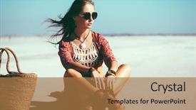  Presentation with bohemian - Cool new slides with fashion model wearing bohemian chic backdrop and a coral colored foreground