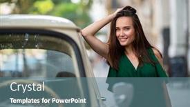  Presentation with urban green - Beautiful theme featuring fashion-model-wearing-green-overall backdrop and a seafoam green colored foreground