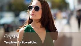  Presentation with urban green - Amazing slide deck having fashion-model-wearing-green-overall backdrop and a tawny brown colored foreground