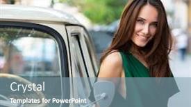  Presentation with green fashion - Slides having fashion-model-wearing-green-overall background and a seafoam green colored foreground