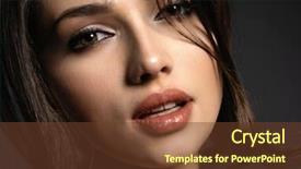  Presentation with brown - PPT theme consisting of fashion model with a smokey background and a tawny brown colored foreground