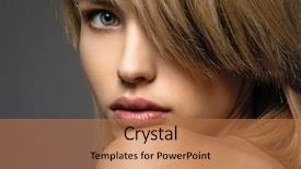  Presentation with makeup fashion model applying lipstick - Slides having fashion model with a smokey background and a coral colored foreground