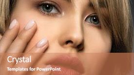  Presentation with beauty makeup - Cool new slides with fashion model with a smokey backdrop and a coral colored foreground