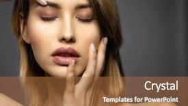  Presentation with beauty makeup - PPT layouts with fashion model with a smokey background and a red colored foreground