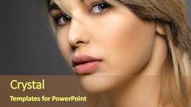  Presentation with beauty makeup - Slide deck featuring fashion model with a smokey background and a red colored foreground