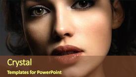  Presentation with eyes - Beautiful presentation design featuring fashion model with a smokey backdrop and a tawny brown colored foreground