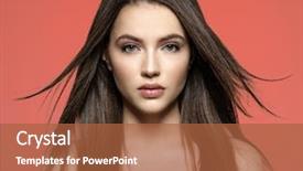  Presentation with brown bear baby shoes - Colorful PPT theme enhanced with woman with beauty long brown backdrop and a red colored foreground